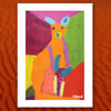 Kangaroo with joey by  Karen Napaljarri Barnes 