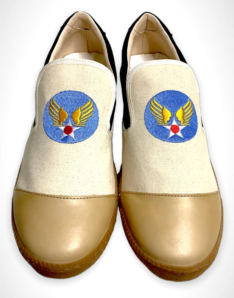 Tortola x Quarter416 army slip on canvas embroidery sneaker made in Spain Image 3