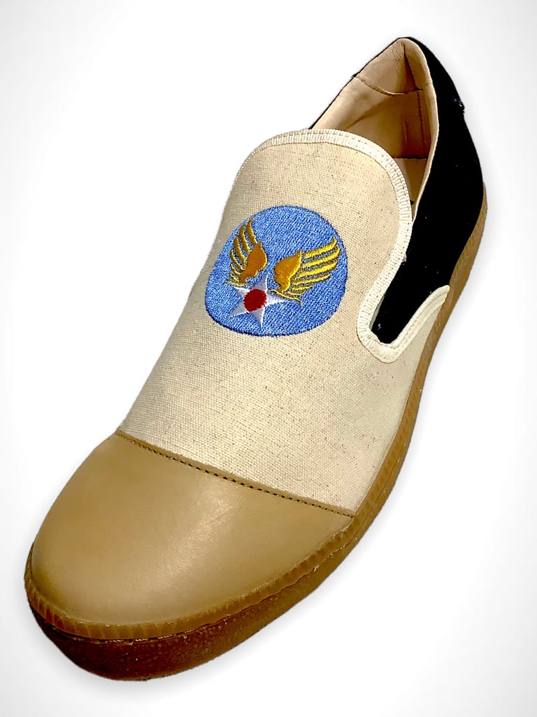 Tortola x Quarter416 army slip on canvas embroidery sneaker made in Spain Image 5