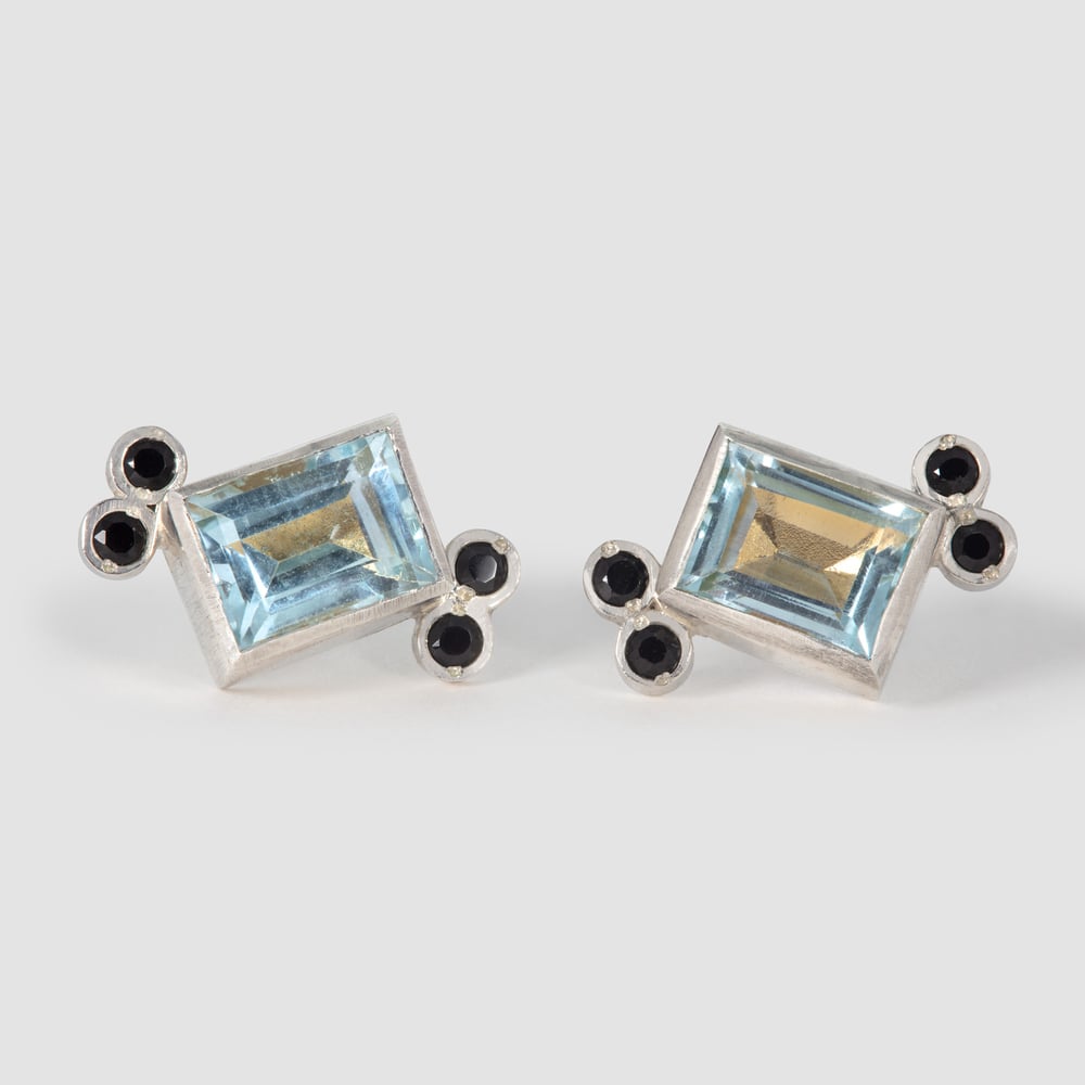 Image of Darley Topaz and Sapphire Earrings