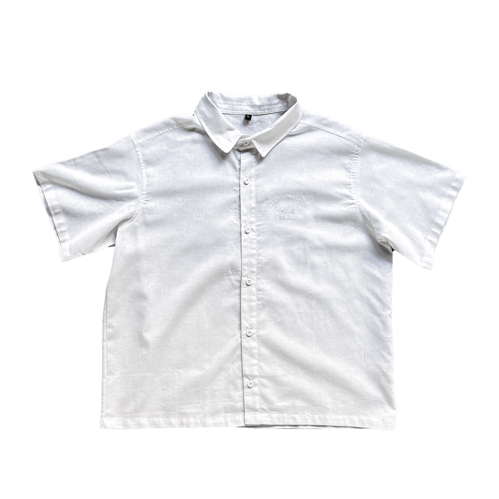 Image of White boxyfit linen shirt