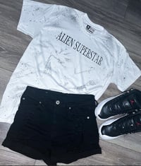 Image 1 of Alien Superstar tee ( white and silver ) 