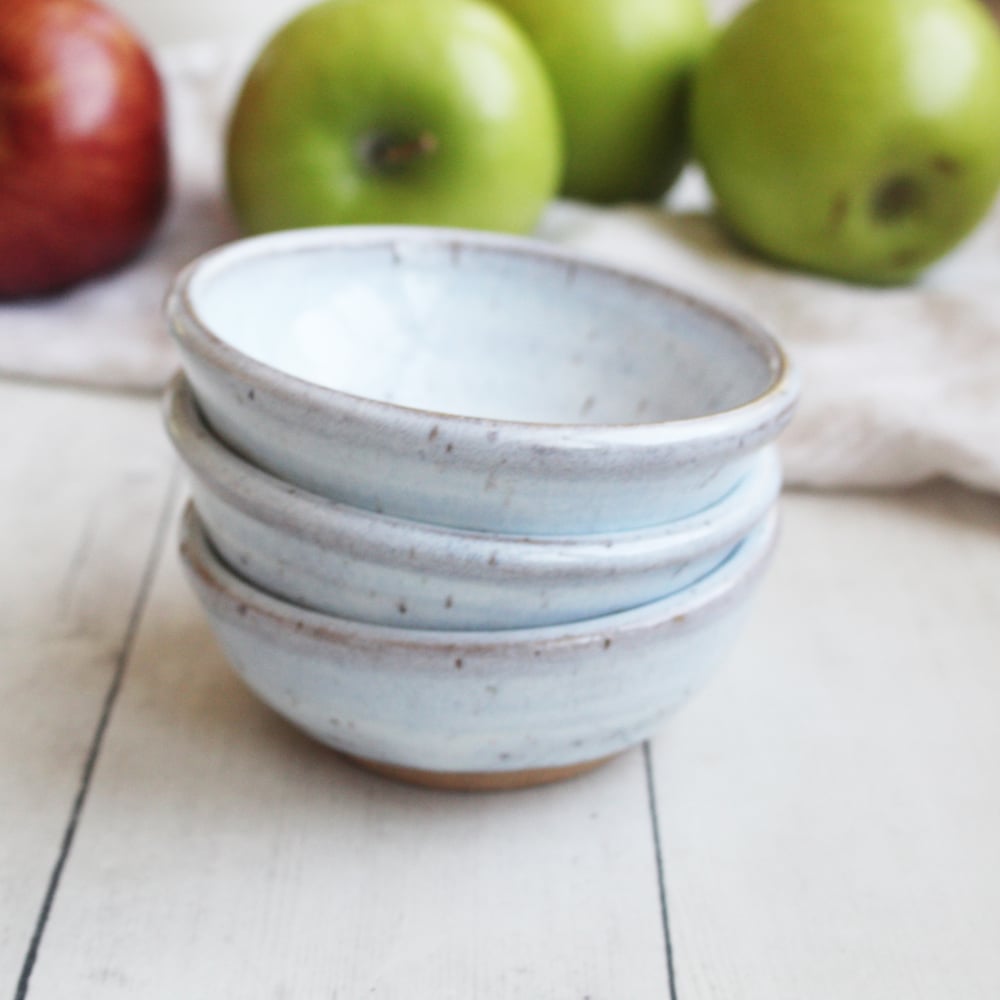 Andover Pottery — Three Small Rustic Prep Bowls in Speckled