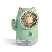 Image 2 of 3 Speed USB Portable Cat Ear Fan with Humidifier