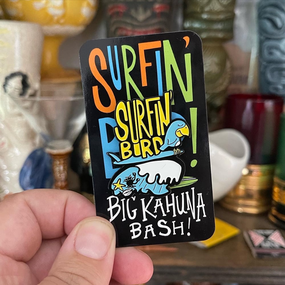 SURFIN' BIRD 1.75" Enamel Pin