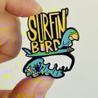 Image 1 of SURFIN' BIRD 1.75" Enamel Pin