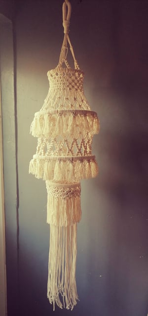 4ft long macrame lantern with tassels 