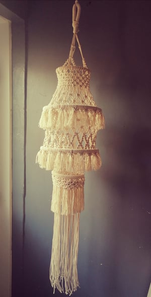 4ft long macrame lantern with tassels 