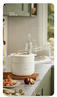 Image 2 of Electric Cooking Pot with Steamer - 1.8 L