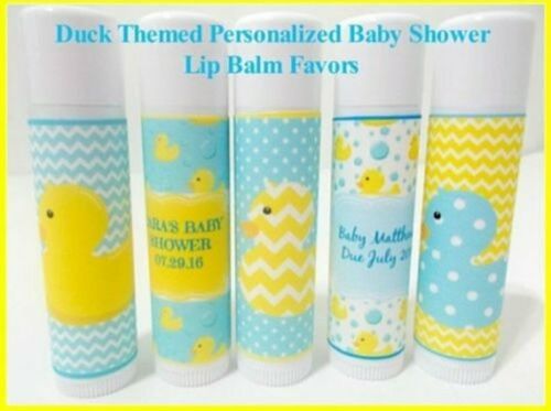 Image of RUBBER DUCK Baby Shower Lip Balm Favors - Free Personalization - You Select Qty