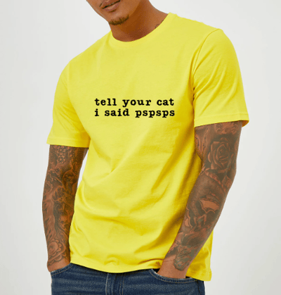 Image of TELL YOUR CAT T-SHIRT (YELLOW) 