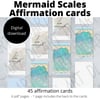 Turquoise Mermaid scales affirmation cards