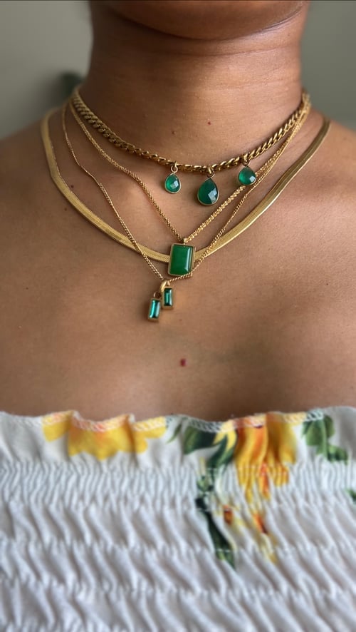 Image of TRI ME • Triple Green Onyx Necklace