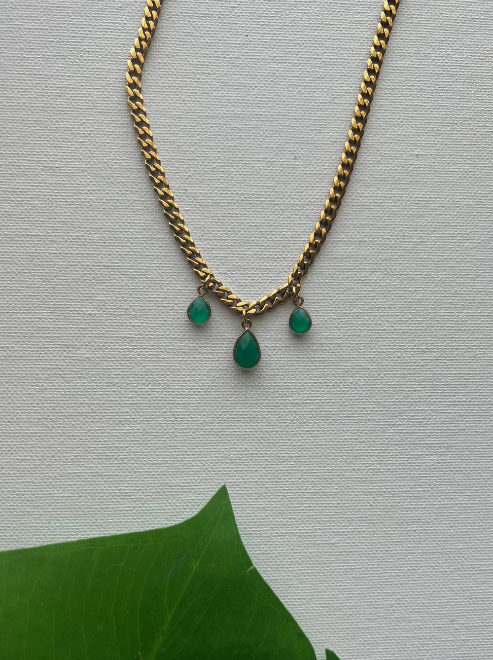 Image of TRI ME • Triple Green Onyx Necklace