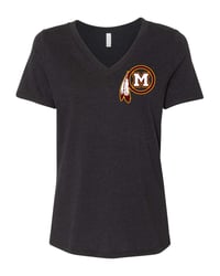 MORRIS "M" LOGO WOMEN'S V-NECK T-SHIRT - BLACK