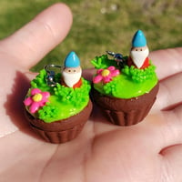 Gnome Cupcake Earrings 