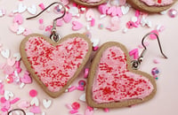 Sprinkled Heart Sugar Cookie Earrings 