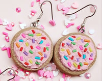 Pink Frosted Cookie Earrings 