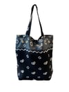 Foldable Batik Tote - Mini Tie Dye/ Jumputan - Black