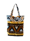 Foldable Batik Tote - Ikat Yellow