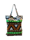 Foldable Batik Tote - Ikat Green