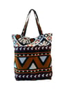 Foldable Batik Tote - Ikat Brown