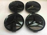 4x Black Gloss FOR Mercedes Alloy Wheel Centre Hub Caps 75mm A B C E S Class CLA