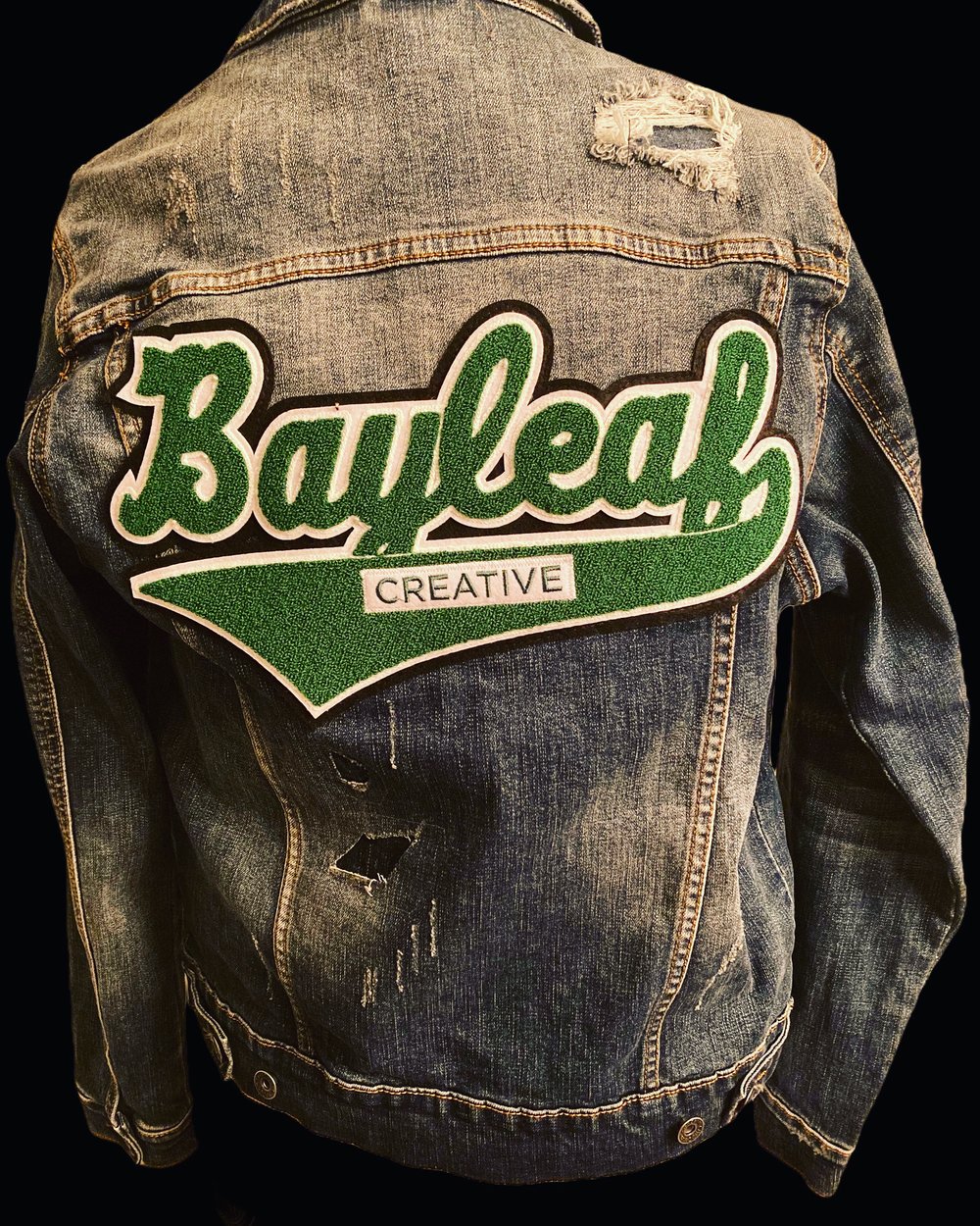 Image of Bayleaf Creative Distressed Jean Jacket 125.00