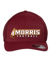 Image 1 of MORRIS FOOTBALL FlexFit Mesh Hat - MAROON