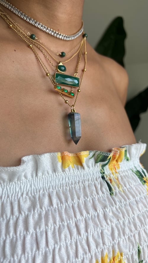 Image of CHIVE • Green Agate Necklace
