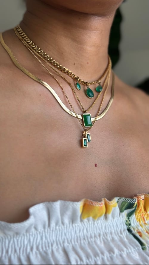 Image of BASIL • Green Jade Necklace