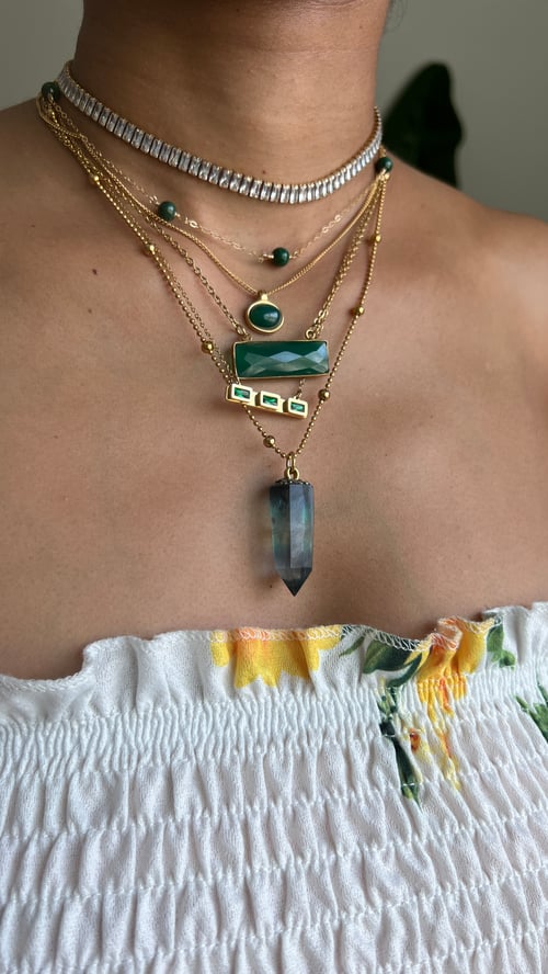 Image of FIJI • Green Onyx Bar Necklace