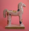 Pink, cobalt and rutile ceramic horse incense/flower holder.