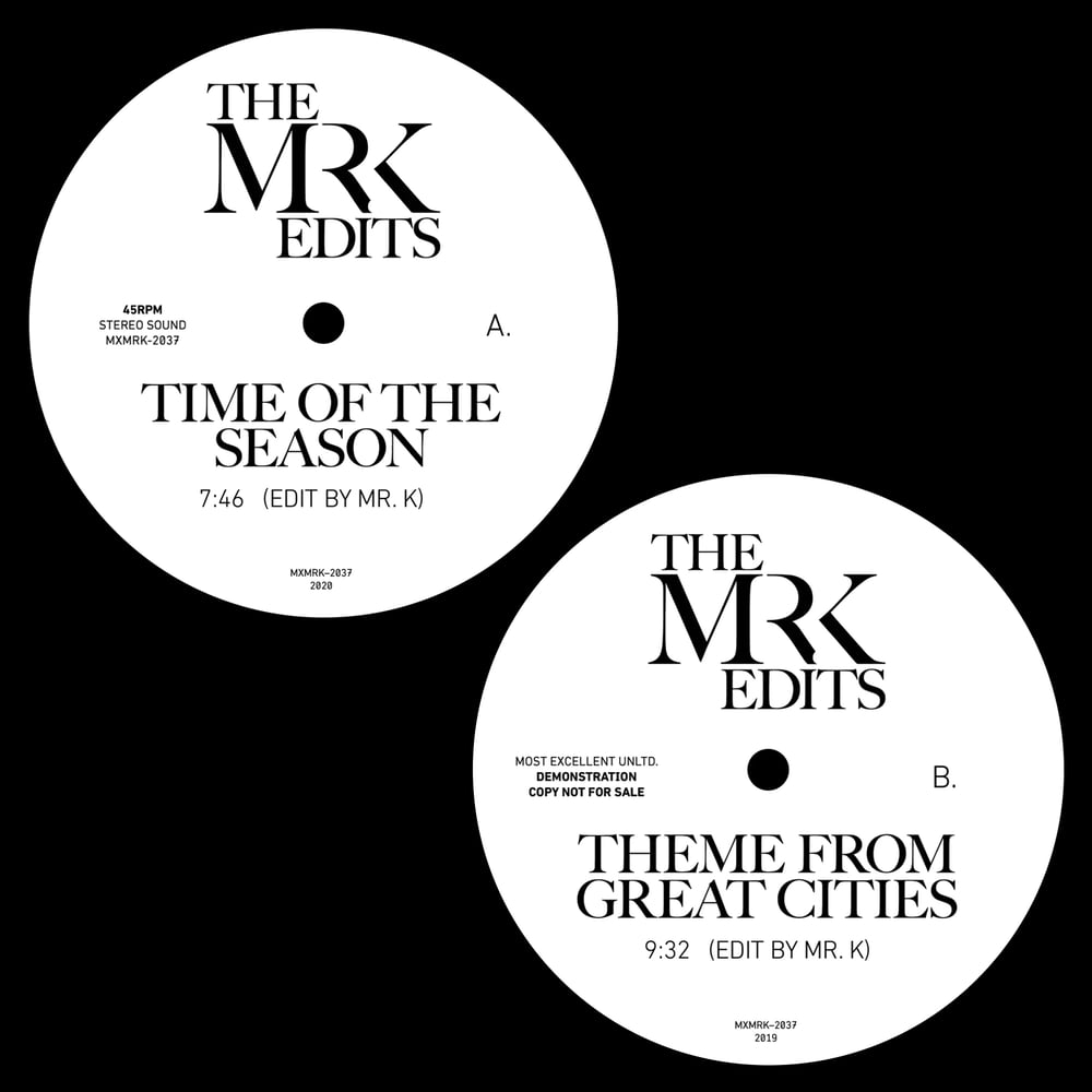 [12"] Time Of Season b/w Theme From Great Cities — MXMRK2037