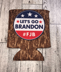 Lets Go Brandon FJB Camo Koozie 