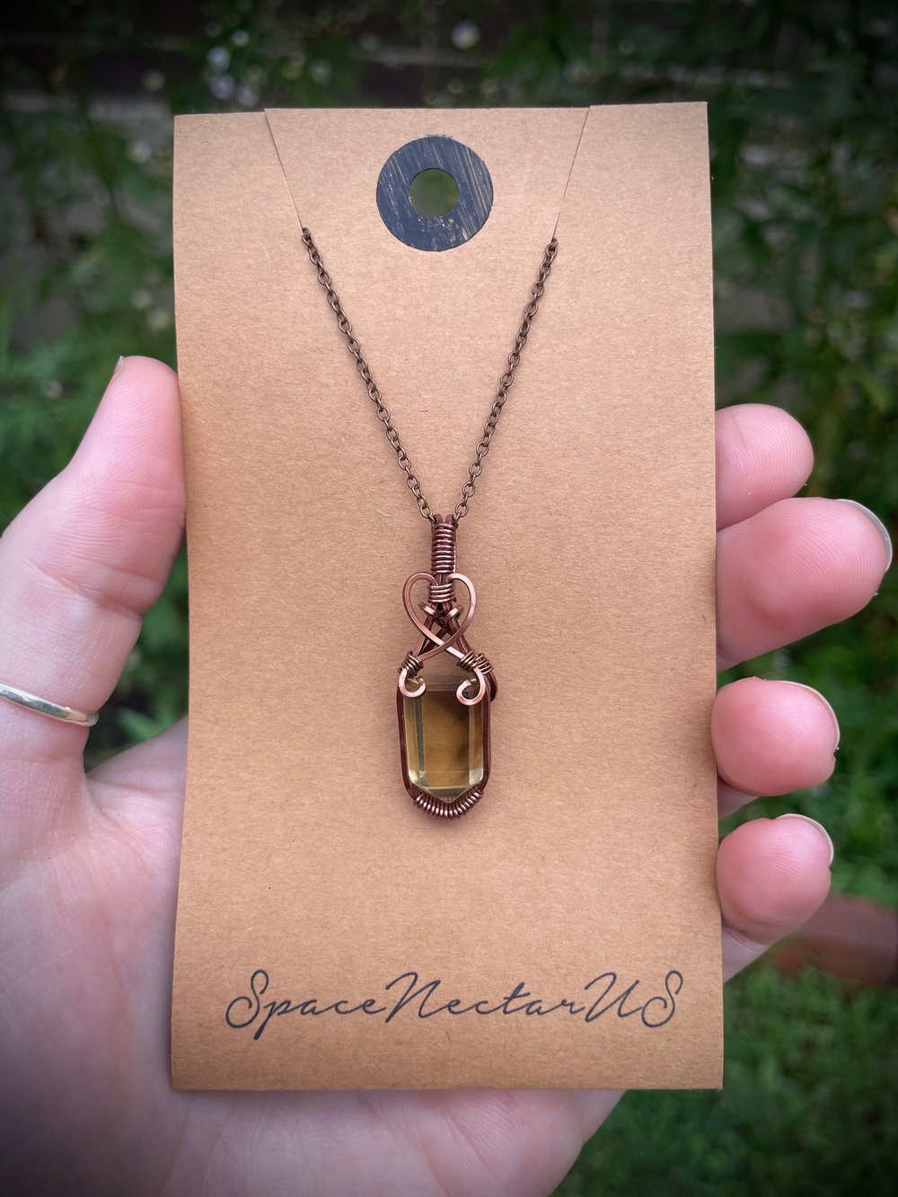small smoky quartz point necklace