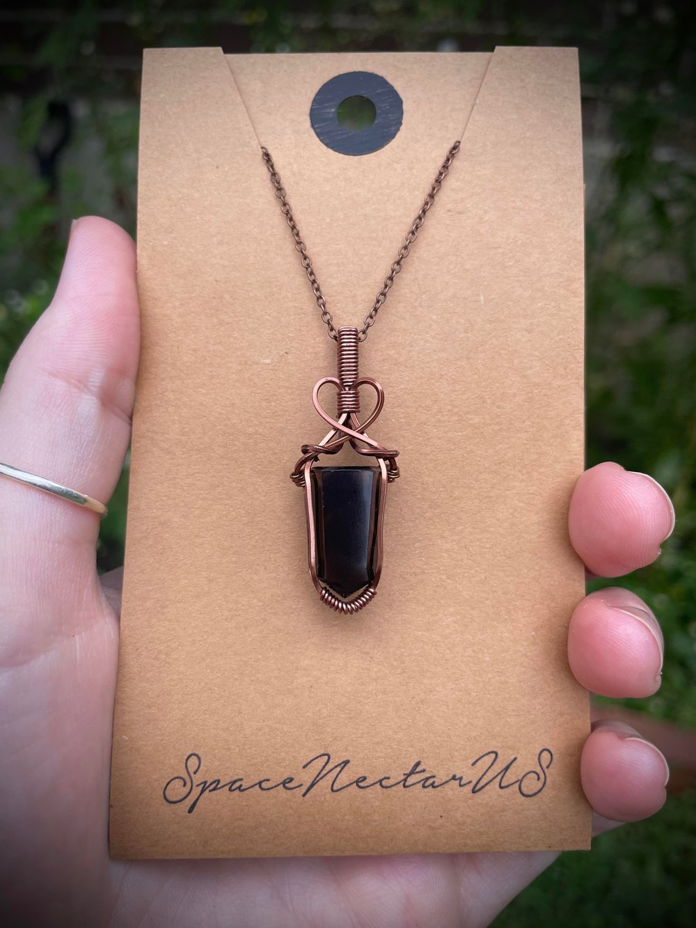 small smoky quartz point necklace
