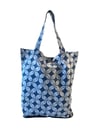 Foldable Batik Tote - Kawung Oval Blue