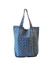Foldable Batik Tote - Kawung Oval Mini Blue