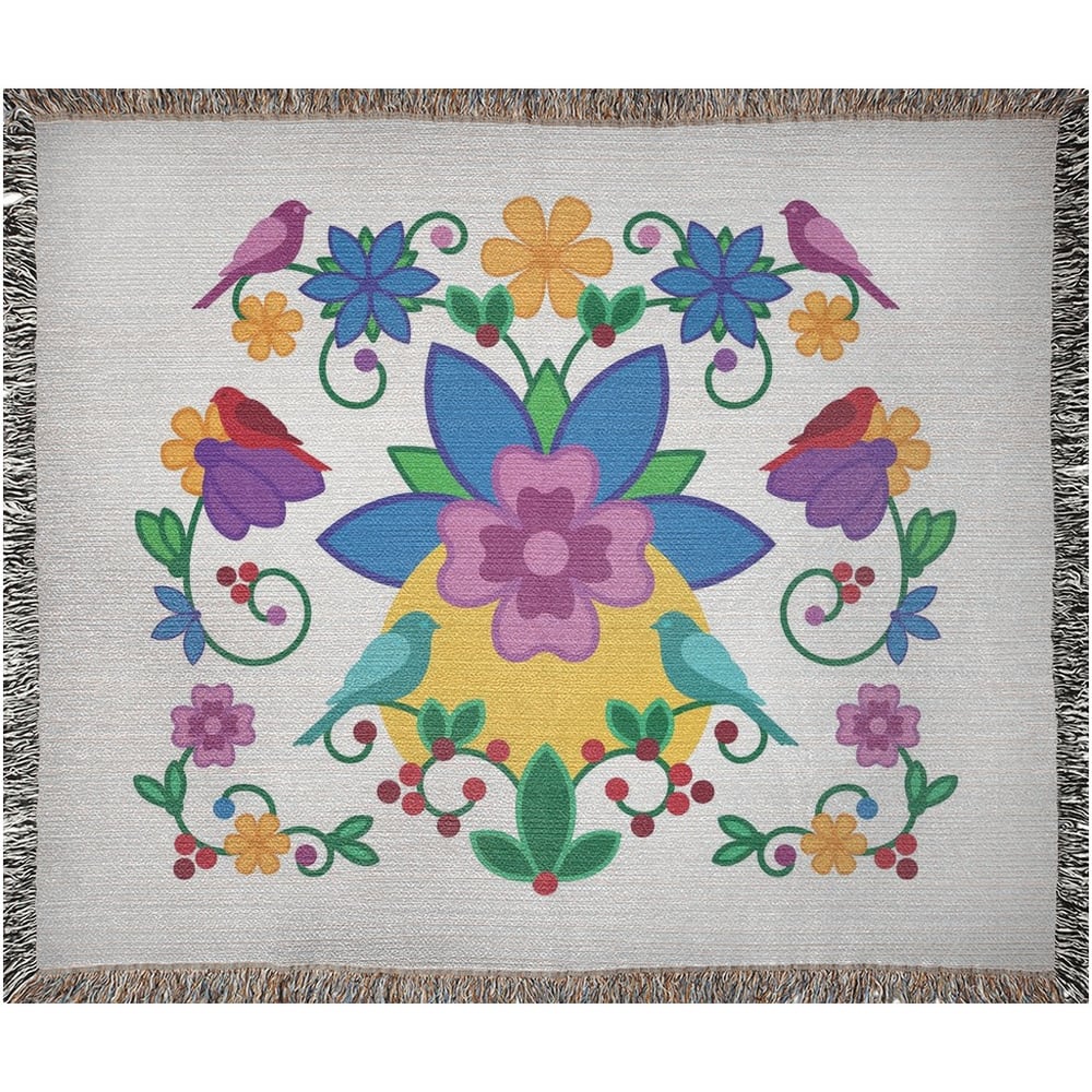Image of Ivory Floral Blanket