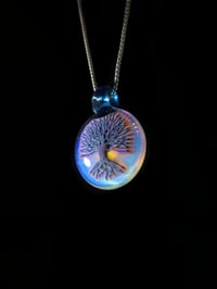 Image 1 of Psychedelic tree pendant backed in glopal.