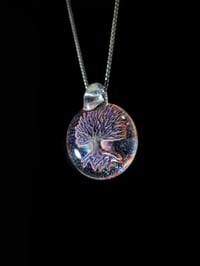 Image 1 of Psychedelic tree pendant backed with crushed opal and crushed opal bale. 