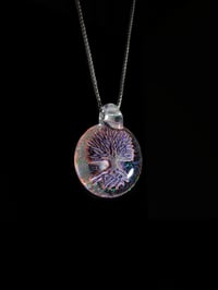 Image 3 of Psychedelic tree pendant backed with crushed opal and crushed opal bale. 