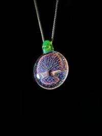 Image 1 of Psychedelic tree pendant backed with crushed opal and a sea slyme bale. 