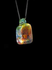 Image 4 of Psychedelic tree pendant with wigwag, uv & dichro backing 🔥