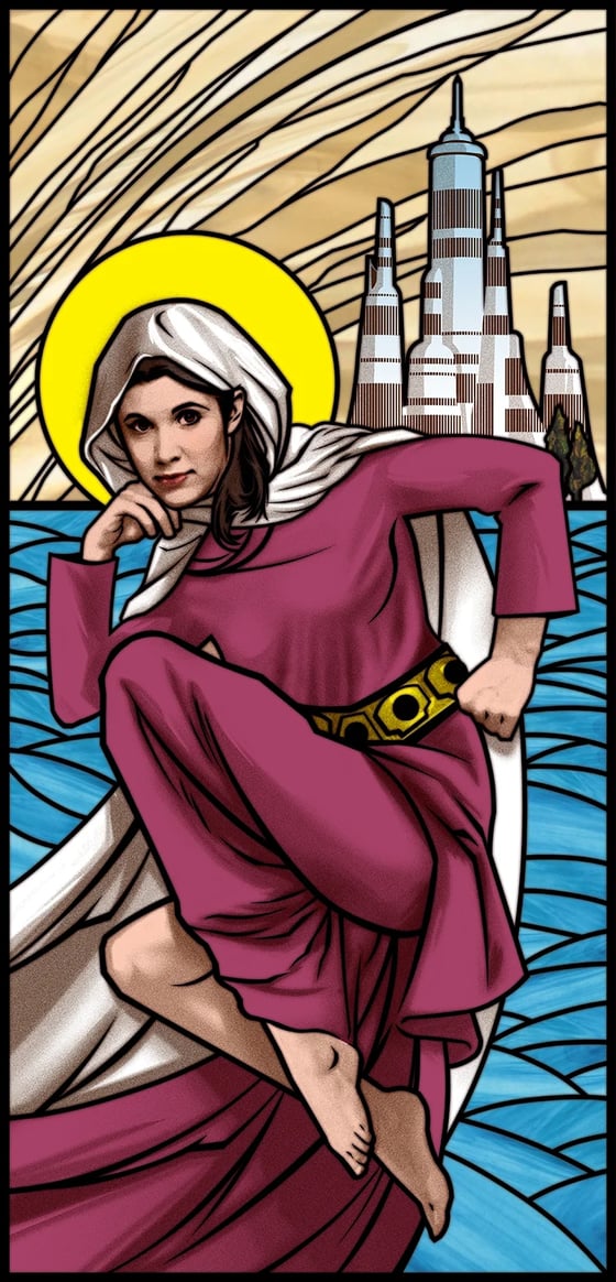 Image of "Our Lady of Alderaan" Stained Glass Print