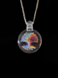 Image 1 of Psychedelic tree pendant with crushed opal bale.