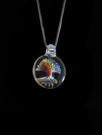 Image 2 of Psychedelic tree pendant with crushed opal bale.