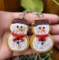 Multi-sprinkle Snowman Cookie Earrings 