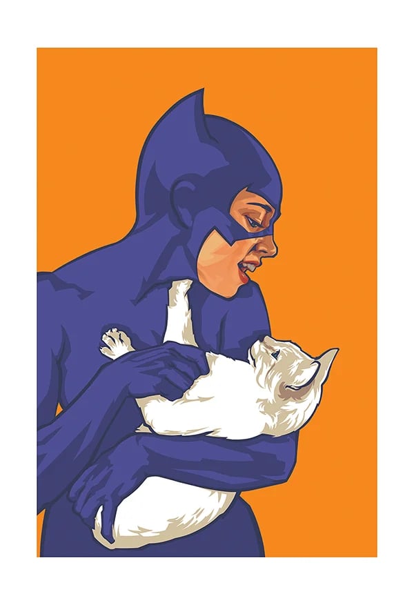 Image of "Feline and Cat Friend" Print